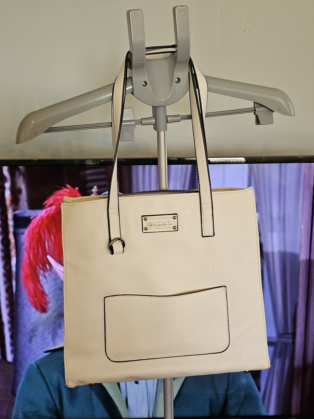 โ๏ธGUSSACI Cream Women's Tote Bag . Classic Stylish Carryall โ๏ธ